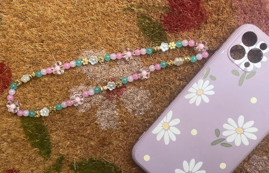 Pastel Bloom Phone Charm – Handmade Beaded Strap for Phones, Cute & Colourful!