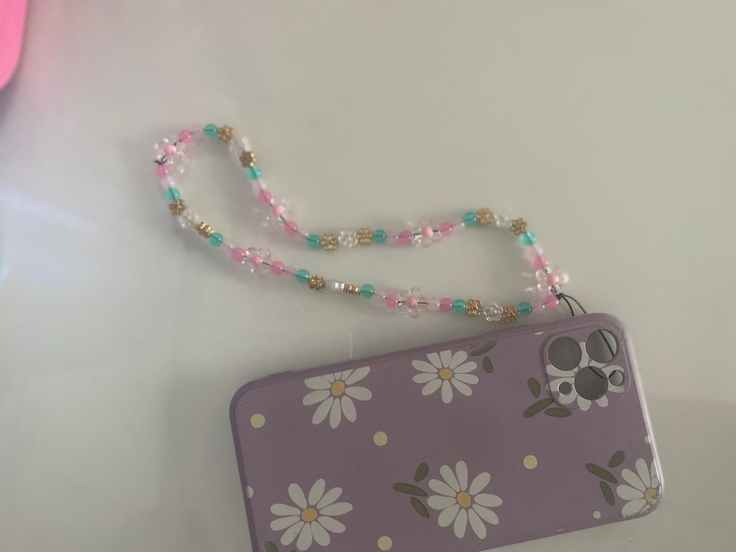 Pastel Bloom Phone Charm – Handmade Beaded Strap for Phones, Cute & Colourful!