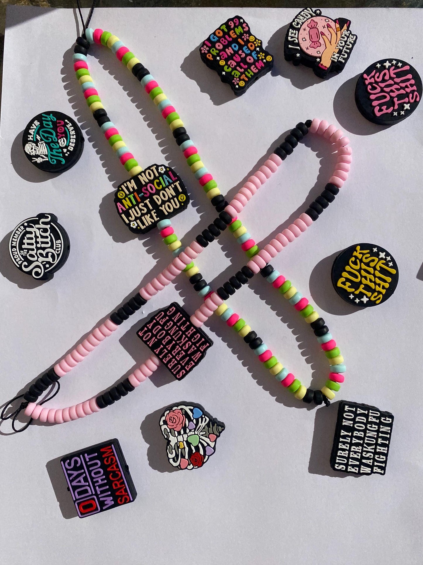 Funny Rude Personalised Phone Charm Slogan Customised You Decide Phone Strap Accessories