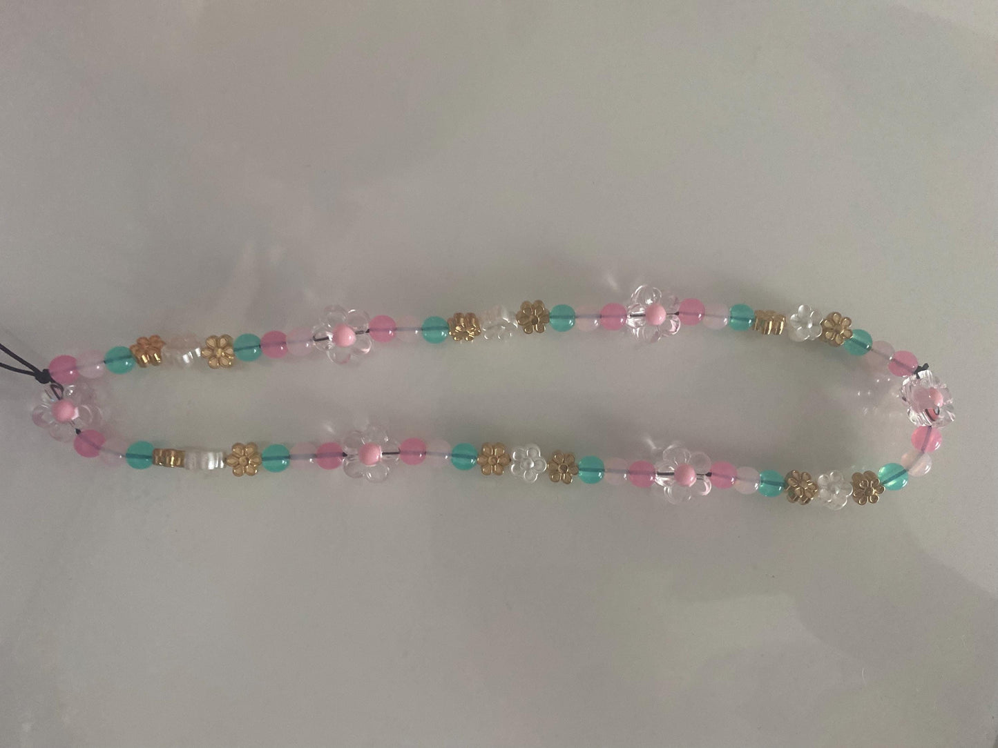 Pastel Bloom Phone Charm – Handmade Beaded Strap for Phones, Cute & Colourful!